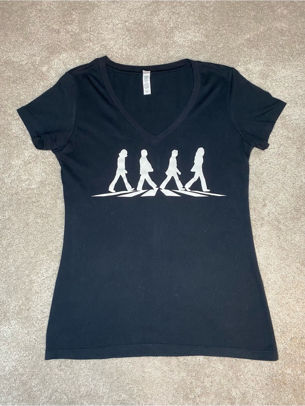 The Beatles Abbey Road Black V-Neck T-Shirt - M